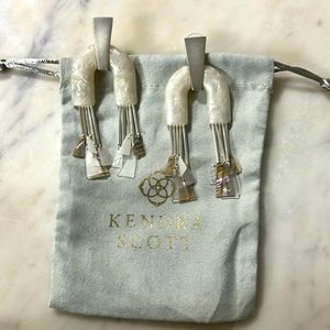 KS PROTO EARRINGS IN SILVER AND IVORY MIX